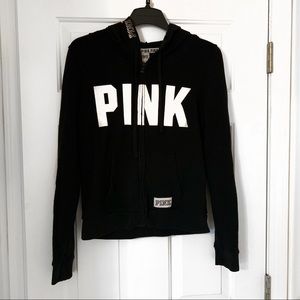 PINK Black Zip-up Jacket